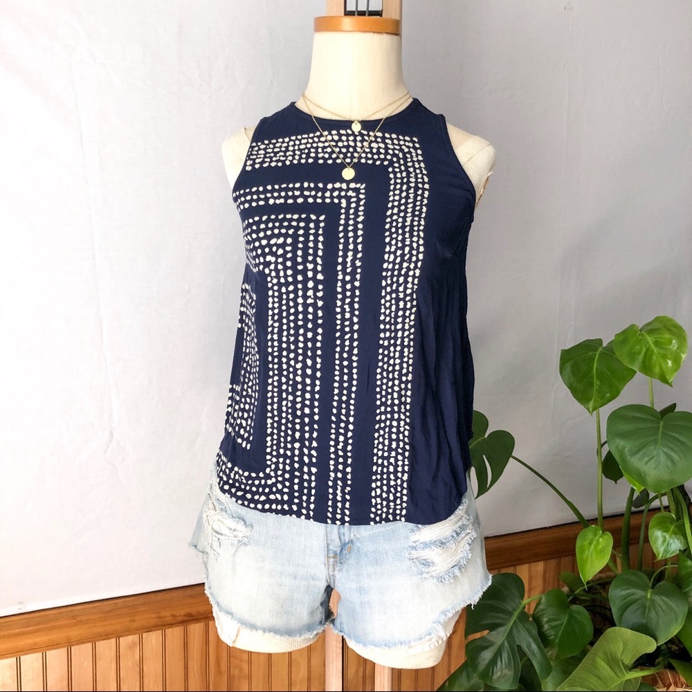 Boden sleeveless Top Polka Dot Pattern blouse